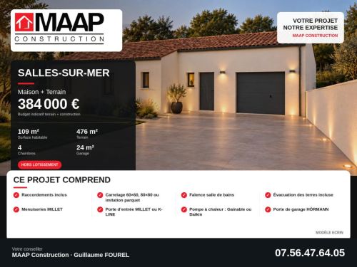 Venteterrain + maisonSalles-sur-Mer Charente-Maritime