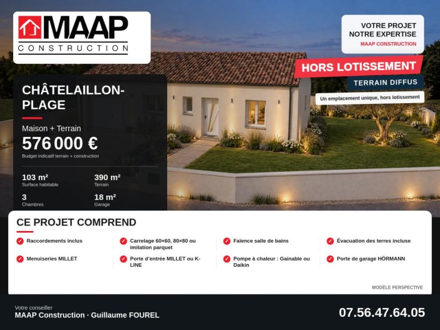 Vente terrain + maison Châtelaillon-Plage Charente-Maritime