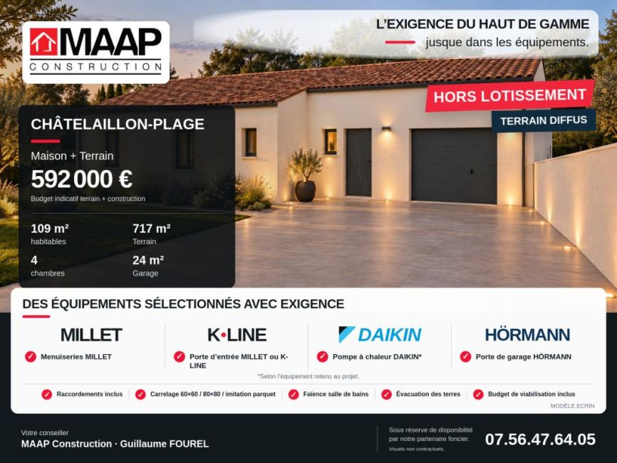 Vente terrain + maison Châtelaillon-Plage Charente-Maritime